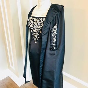 MR Blackwell Satin Dress - Sz 6 Embellished top